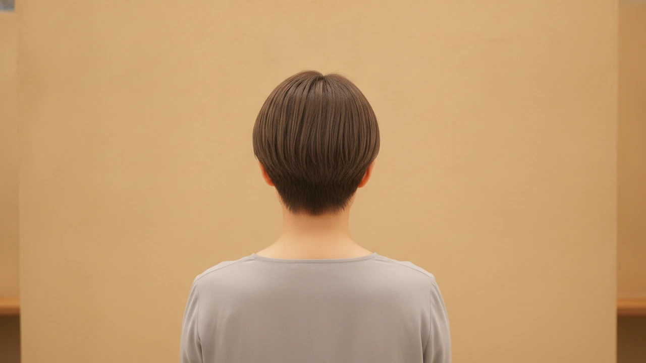 刈り上げショート横顔。40代女性